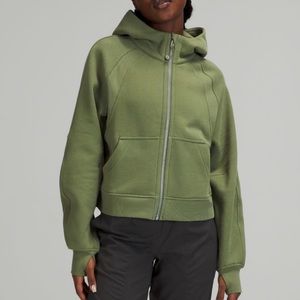 Lululemon green twill OVERSIZED FULL ZIP SCUBA HOODIE
